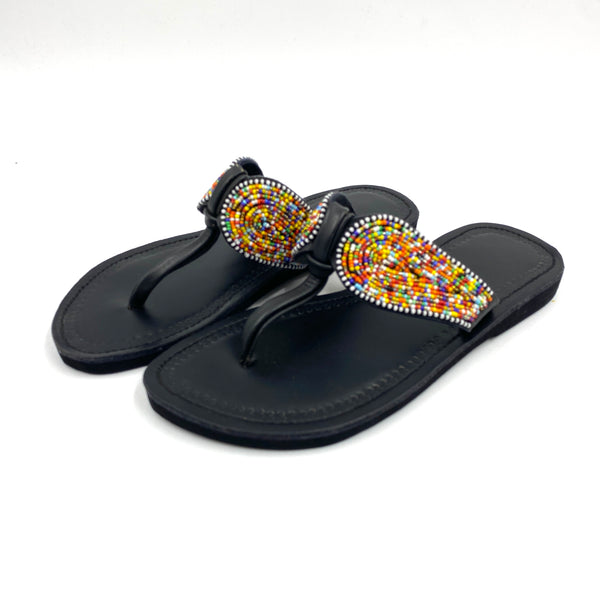Colorful Beads Sandals -Rainbow-