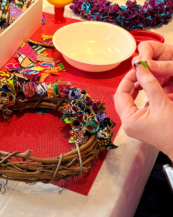 アフリカンプリント・カラフルリースセット