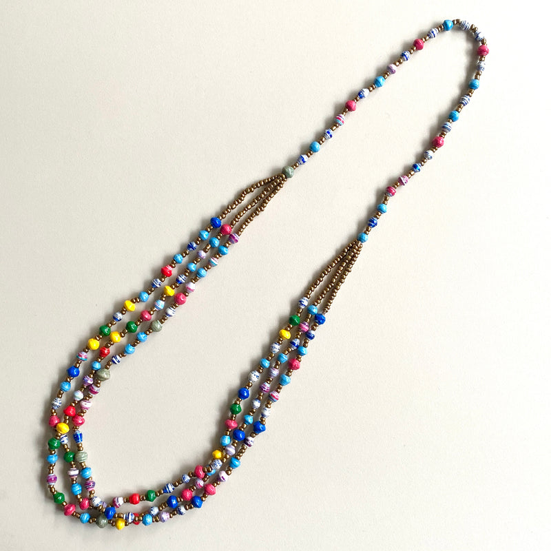 Paper-Beaded・ Christine Necklace -Colorful Candy-