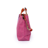リバーシブル・ビッグトート - ストライプピンク-