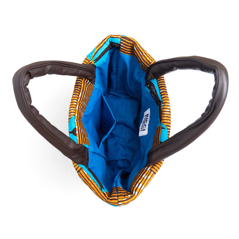 Quilting Tote -Swallow Yellow & Sky Blue-