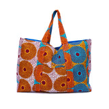 Zakuzaku Tote -I Blue Orange White & White Blue Yellow-