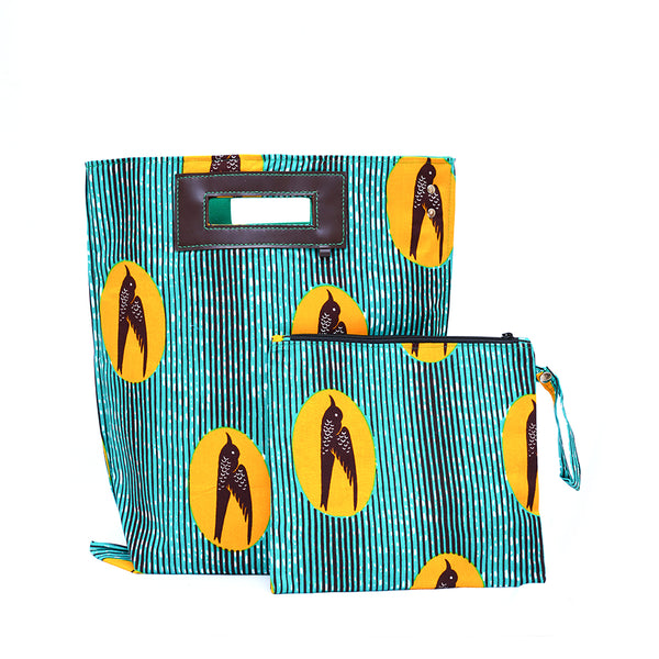 Akello Bag 4WAY 38  -Swallow Turquoise & Yellow--