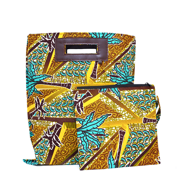 Akello Bag 4WAY 38  -Tropical palm trees / yellow--