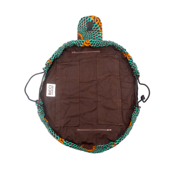 Makeup Pouch -Big Eye Green & Brown-