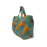 Zakuzaku Tote -Big Eye Turquoise & Brown-