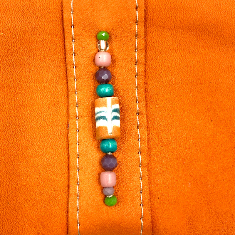 [Zambia] Leather bead pouch