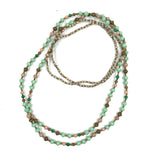 Paper Beads Beatrice Necklace -Mint Green & Salmon Pink-