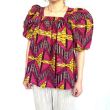 Gather blouse -Ladder Pink-