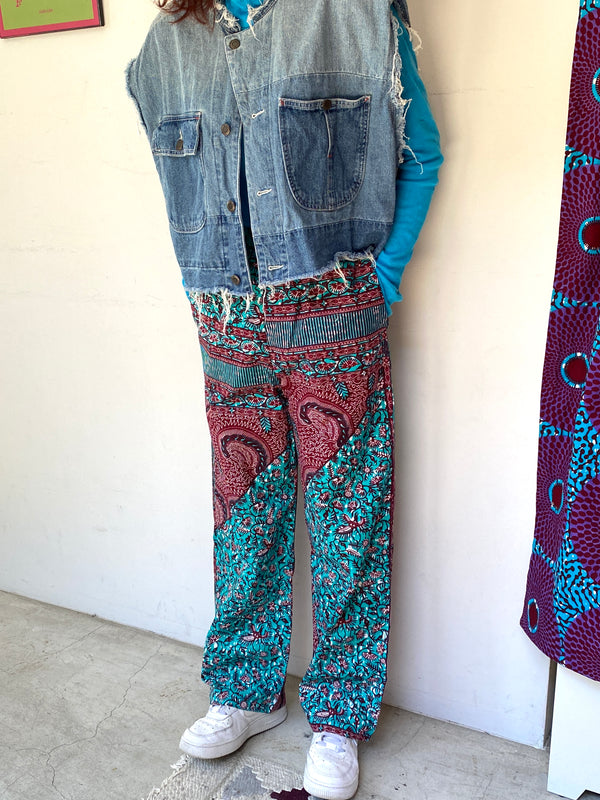 Relaxing pants -Oasis sunset / blue-