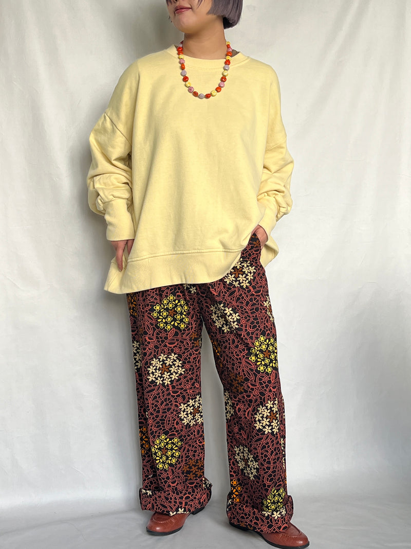 リラックス・ワイド・パンツ - 花灯り -