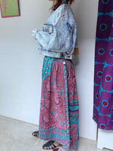 Abu Dhabi Gather Skirt -Oasis Sunset / Blue-