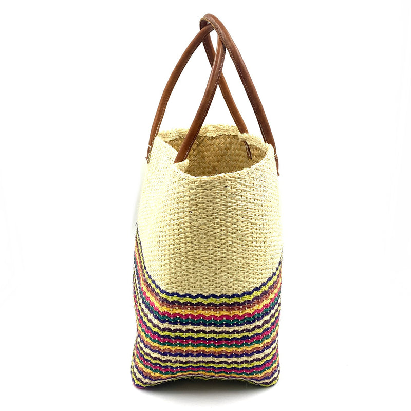 Madagascar Colorful Basket -Light Beige-