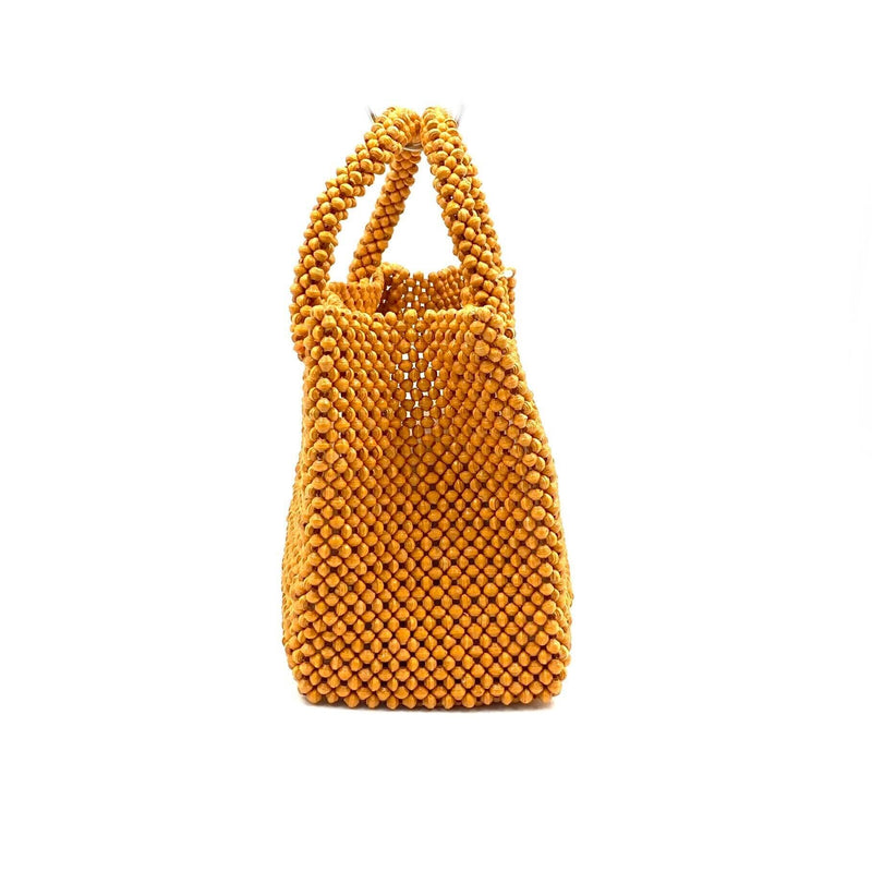 Paper-BeadedColorful bag with strap -orange-