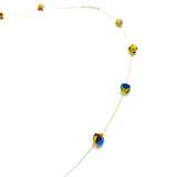 Star necklace -yellow & blue-