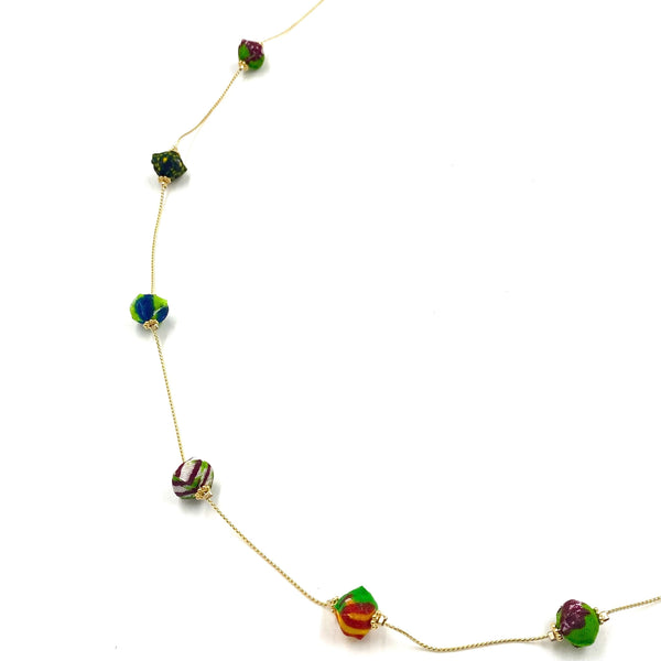 Star necklace -Green & Red-