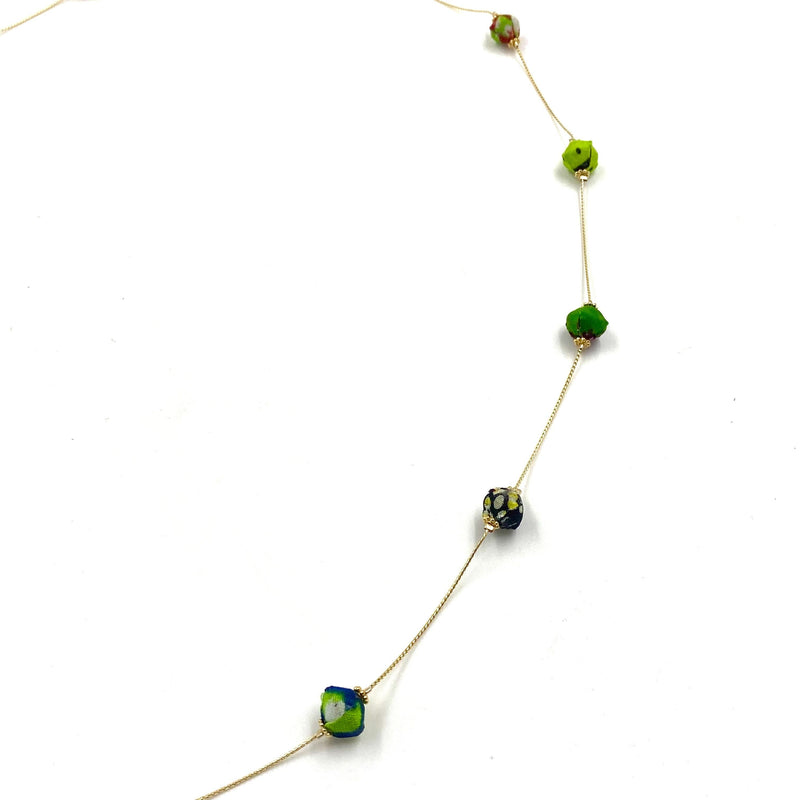 Star necklace -Green & Red-