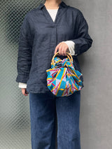 FUROSHIKI (L) - 幾何学・藍ノ刻み・グリーン -