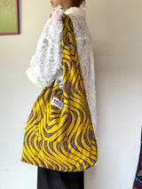 Kikoy eco circle white -Plent / mustard-
