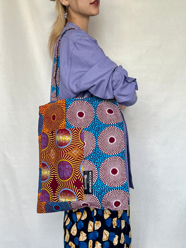 エコ -  -RICCI EVERYDAY x ROOTOTE　アフリカントート - アイ・ブルーオレンジホワイト＆オレンジブルー＆太陽の街・オレンジ -
