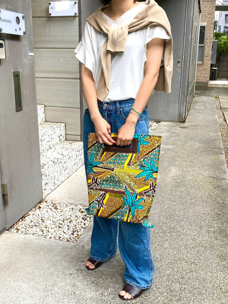 Akello Bag 4WAY 38  -Tropical palm trees / yellow--