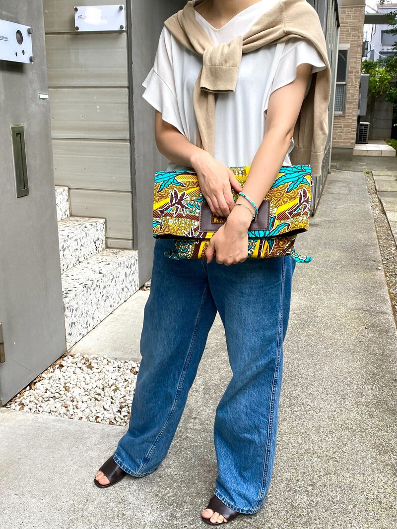 Akello Bag 4WAY 38  -Tropical palm trees / yellow--