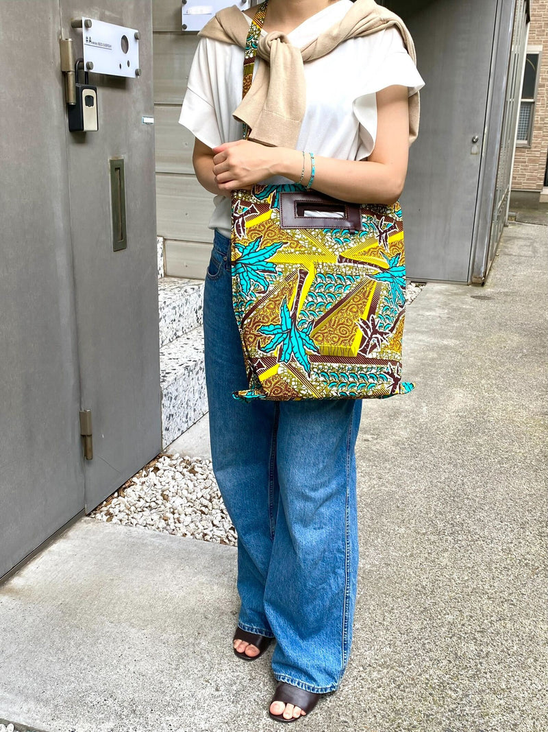 Akello Bag 4WAY 38  -Tropical palm trees / yellow--