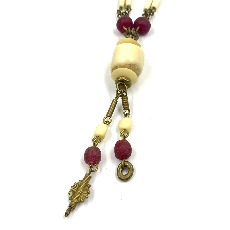 African Art Necklace L -ancient archeological sites-