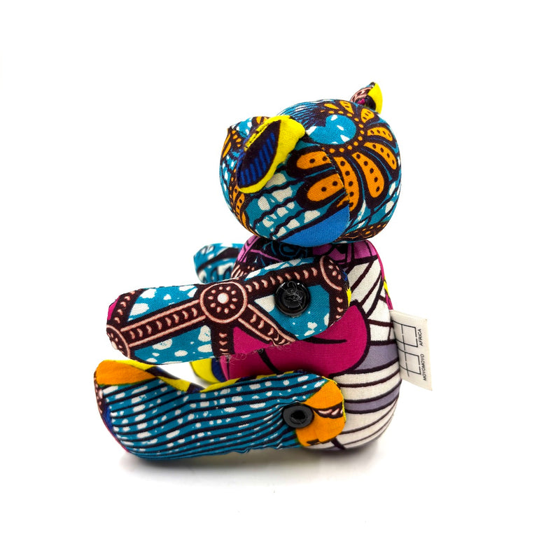 アフリカンプリント・テディベアw/ギフトバッグ - トロピカル・パッチ -