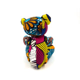 アフリカンプリント・テディベアw/ギフトバッグ - トロピカル・パッチ -