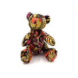 アフリカンプリント・テディベアw/ギフトバッグ - ローズ・サークル -