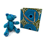 アフリカンプリント・テディベアw/ギフトバッグ - スカイ・ポップ -