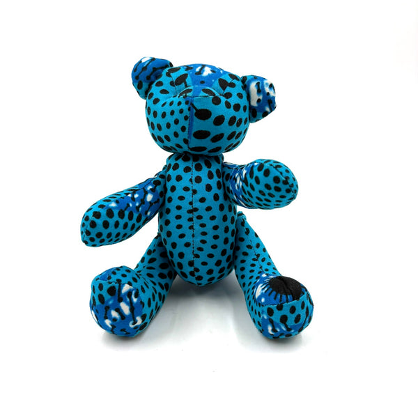 アフリカンプリント・テディベアw/ギフトバッグ - スカイ・ポップ -