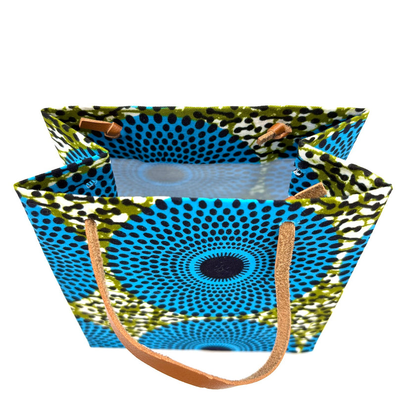アフリカンプリント・テディベアw/ギフトバッグ - スカイ・ポップ -
