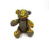 アフリカンプリント・テディベアw/ギフトバッグ - サファリ・ドット -