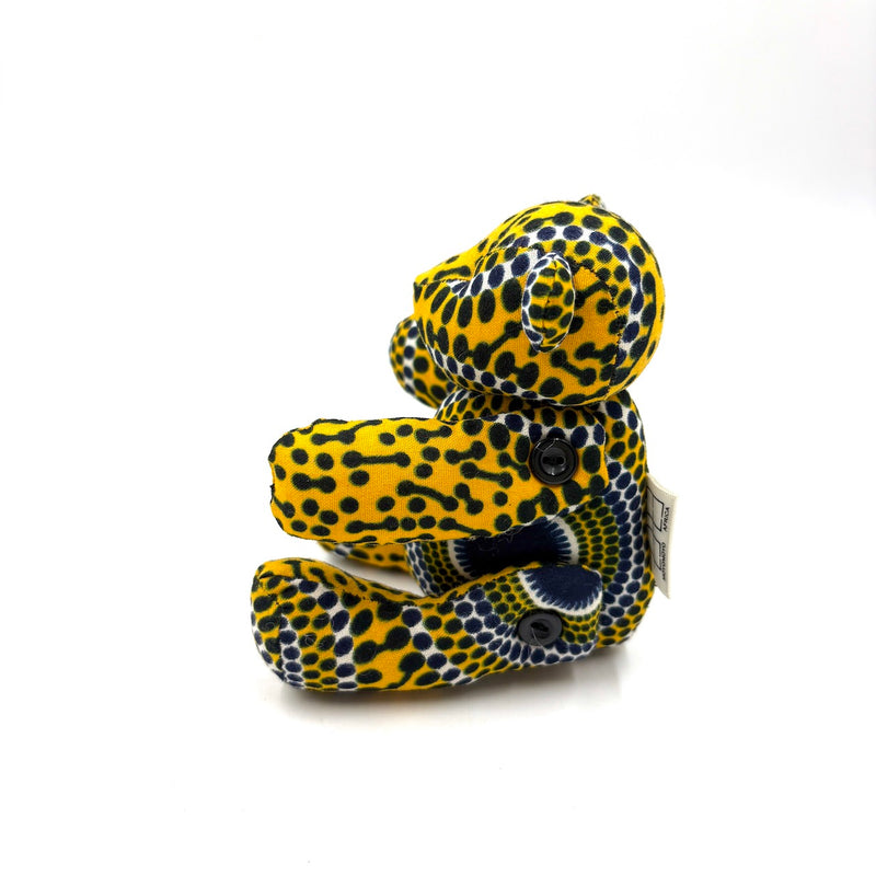 アフリカンプリント・テディベアw/ギフトバッグ - サファリ・ドット -