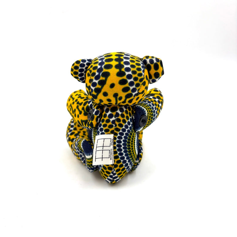 アフリカンプリント・テディベアw/ギフトバッグ - サファリ・ドット -