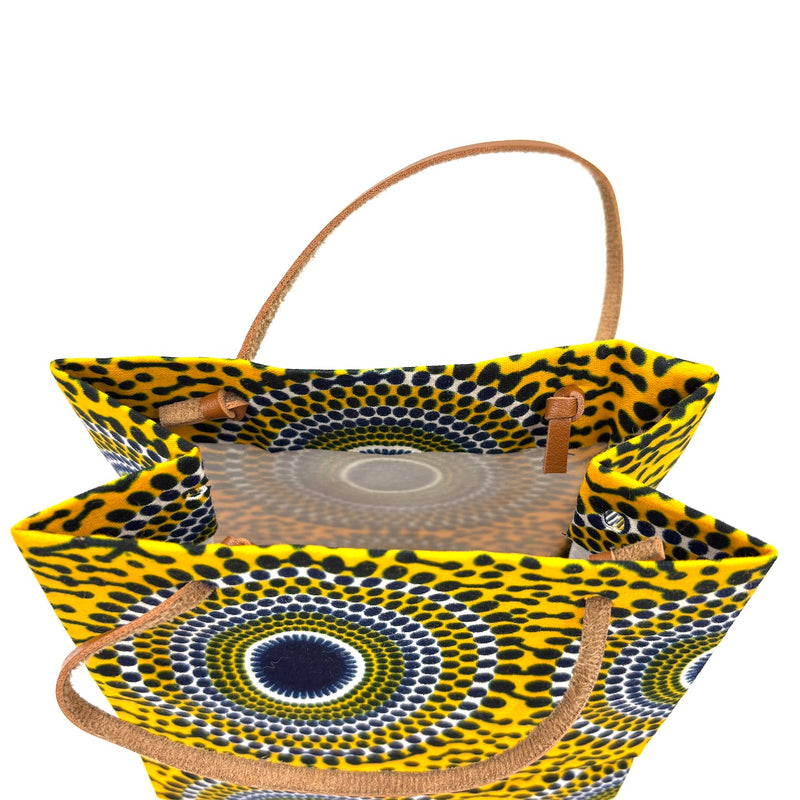 アフリカンプリント・テディベアw/ギフトバッグ - サファリ・ドット -