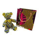 アフリカンプリント・テディベアw/ギフトバッグ - サバンナ・ドット -