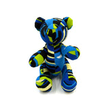 アフリカンプリント・テディベアw/ギフトバッグ - ブルー・エナジー -