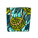 アフリカンプリント・テディベアw/ギフトバッグ - ブルー・エナジー -