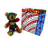 アフリカンプリント・テディベアw/ギフトバッグ - アフリカン・カーニバル -