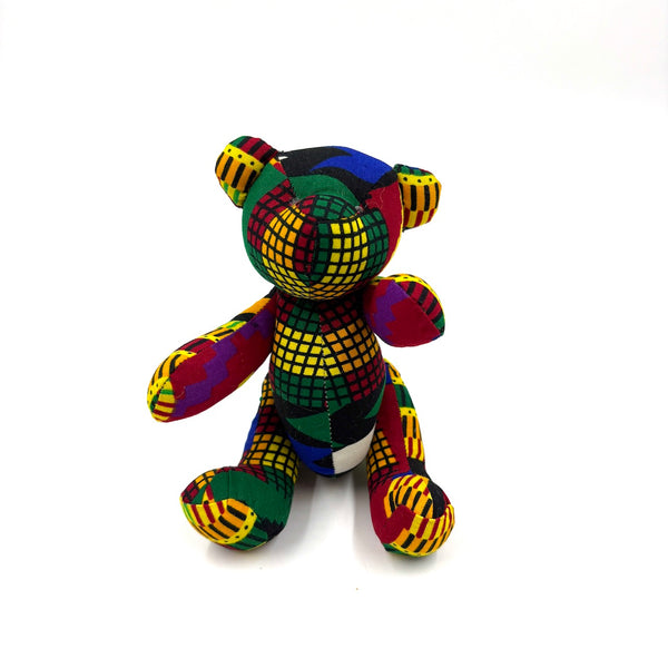 アフリカンプリント・テディベアw/ギフトバッグ - アフリカン・カーニバル -