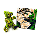 アフリカンプリント・テディベアw/ギフトバッグ - グリーン・フィレスト -