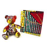 アフリカンプリント・テディベアw/ギフトバッグ - サンセット・トライブ -