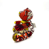 アフリカンプリント・テディベアw/ギフトバッグ - サンセット・トライブ -