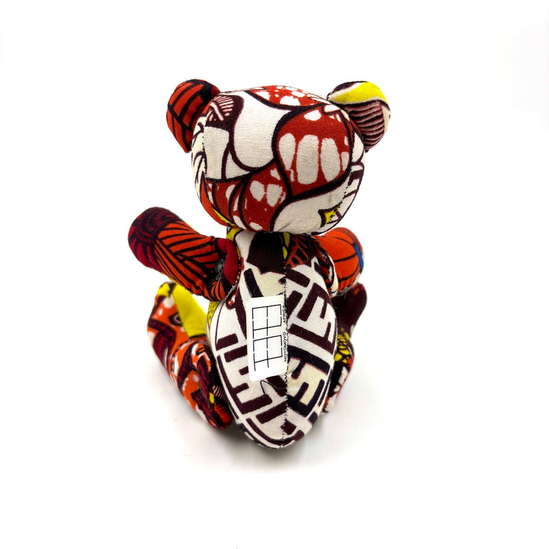 アフリカンプリント・テディベアw/ギフトバッグ - サンセット・トライブ -