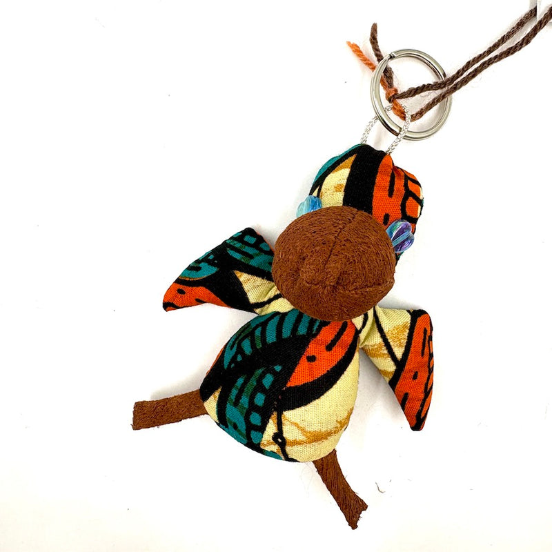 ハシビロコウ・バーククロス・キーホルダー - トロピカルリーフ -