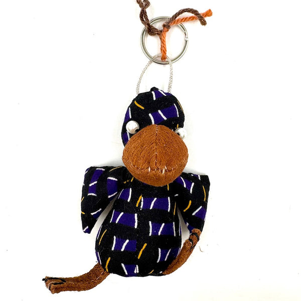 ハシビロコウ・バーククロス・キーホルダー - ナイトパープル -