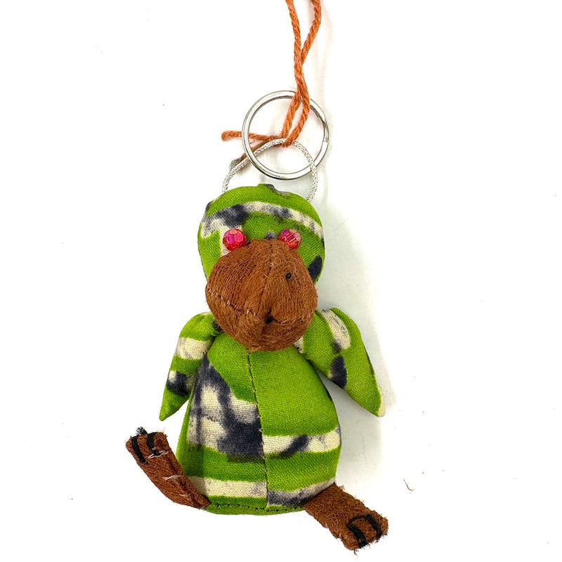 ハシビロコウ・バーククロス・キーホルダー - アップルグリーン -